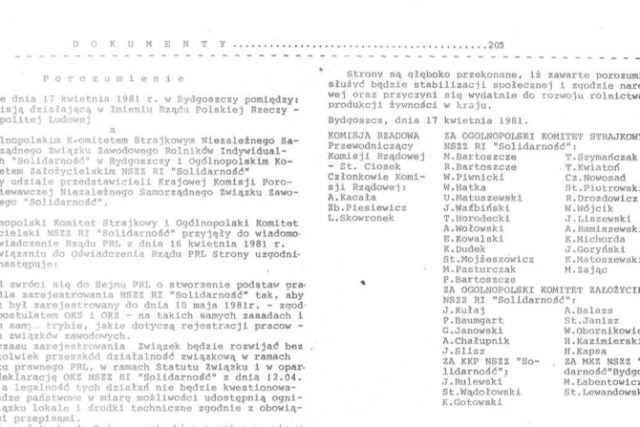 Protokół Porozumienia Bydgoskiego [17.04.1981]