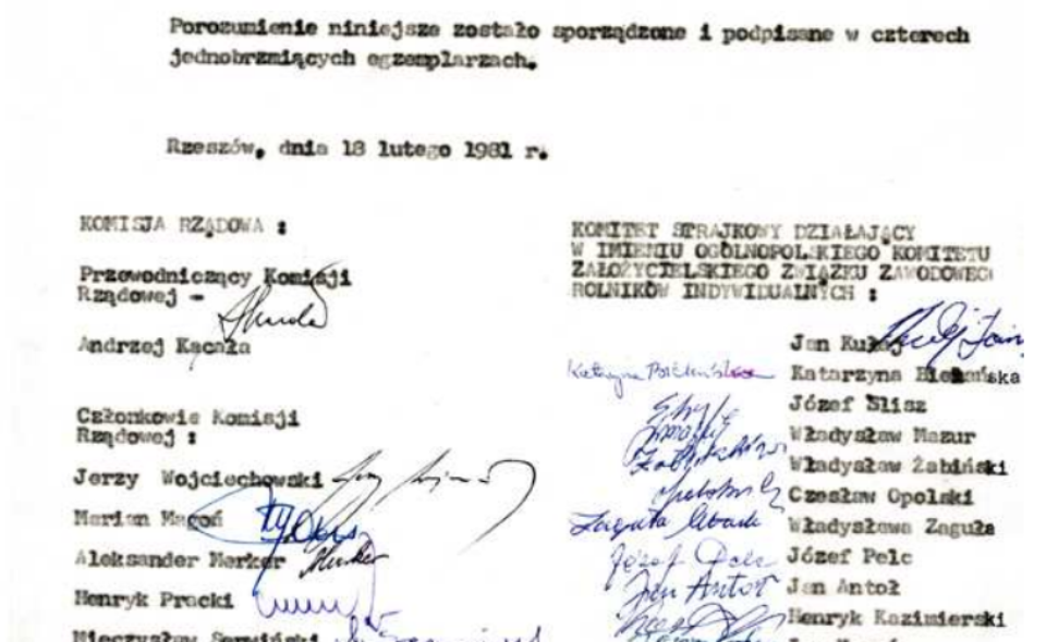 Protokół Porozumienia Rzeszowskiego [18.02.1981]
